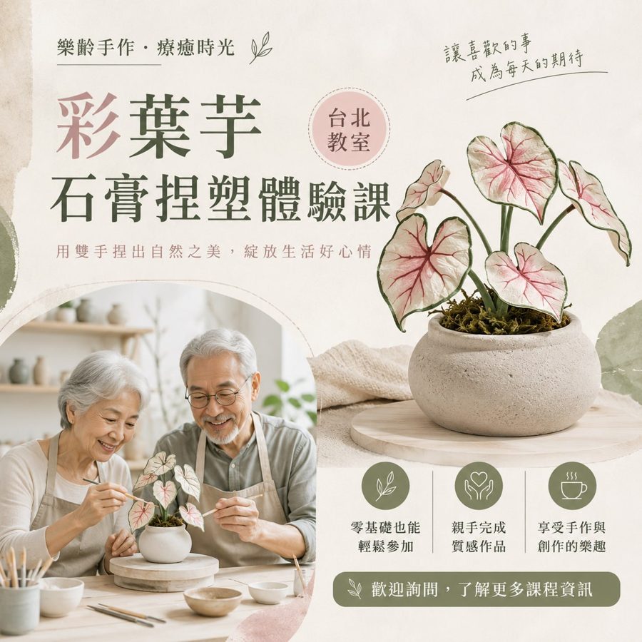 彩葉芋石膏捏塑課程照片